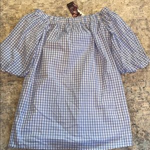 Blue gingham dress